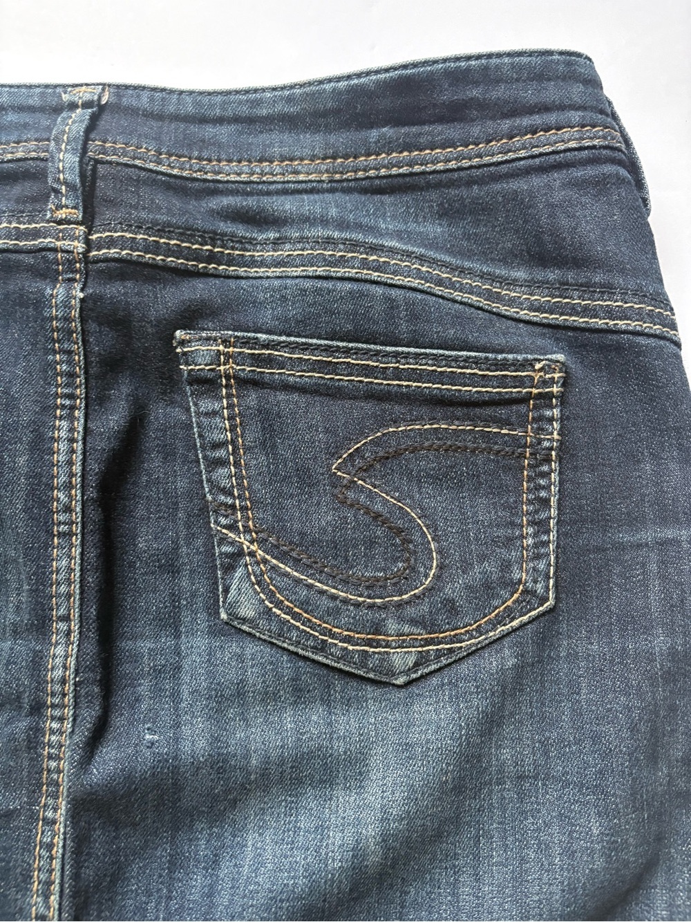 Silver Jeans Co. Emma Dark Wash Denim Mini Skirt Y2K Contrast Stitching, Sz 27 - Picture 9 of 13